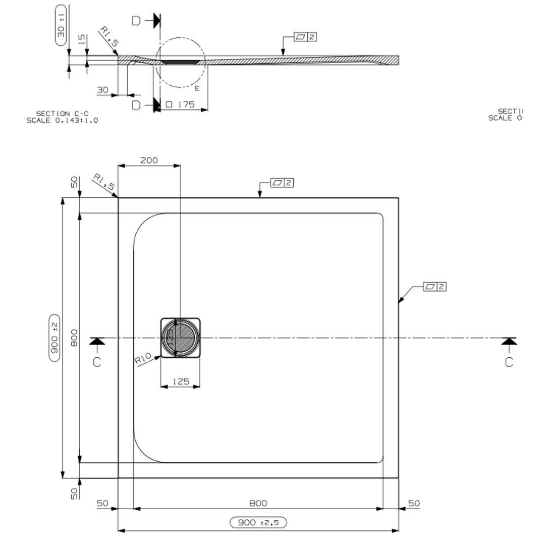 Domus Living Pietra Shower Tray 900mm X 900mm