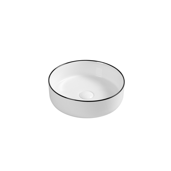Aulic Dove Gloss White With Black Edge Above Counter Basin