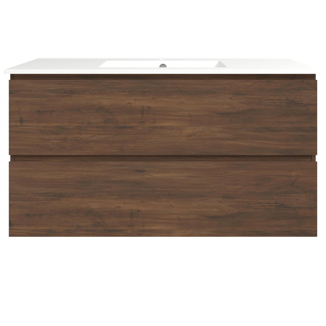 Timberline Elemental Plus 1200Mm Fs/Wh Vanity Aged Walnut Centre Bowl Alpha Top