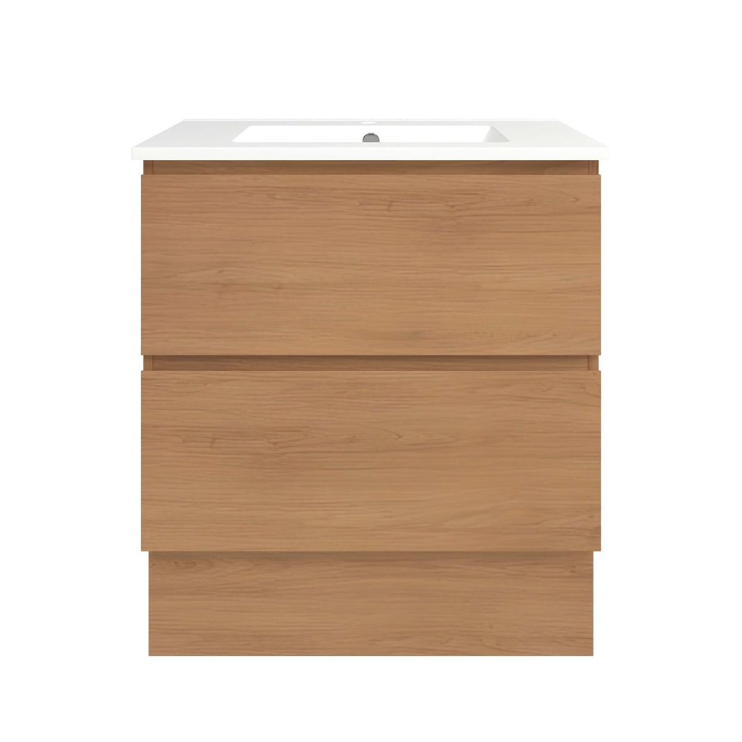Timberline Elemental Plus 750Mm Floor Standing Vanity Tassie Oak Centre Bowl Alpha Top