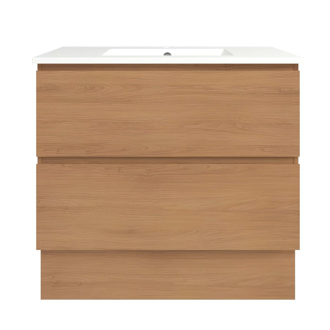 Timberline Elemental Plus 900Mm Floor Standing Vanity Tassie Oak Centre Bowl Alpha Top