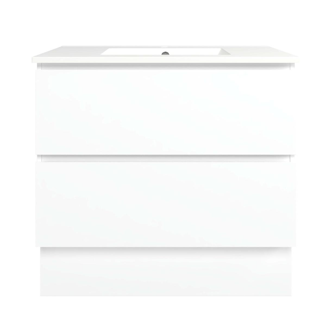 Timberline Elemental Plus 900Mm Floor Standing Vanity White Ultra Matt Centre Bowl Alpha Top