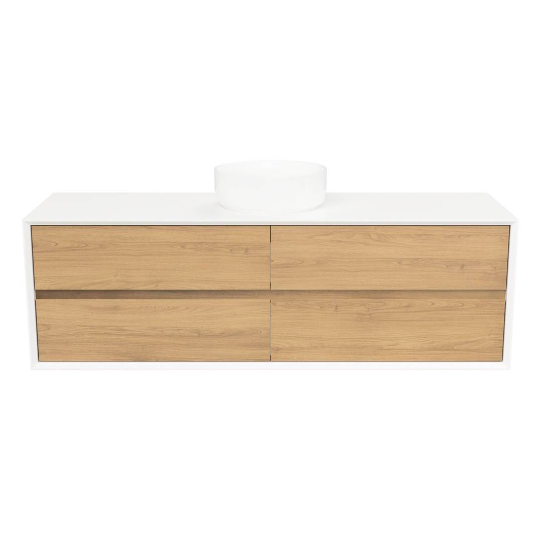 Timberline Embrace Wall Hung Vanity 1500mm Centre Bowl
