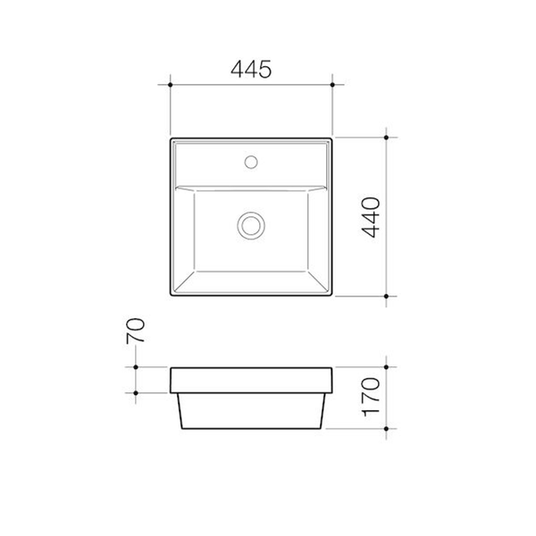 TEO 2.0 450 INSET 1 Tap Hole OF BY CAROMA(CAROMA P#:EU510815W)