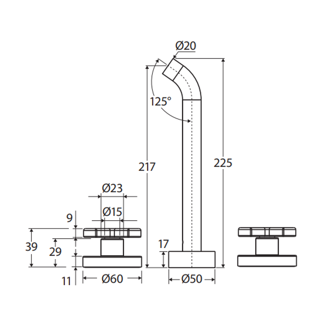 Fienza Kaya Wall Set with Cross Taps 220mm Brushed Copper