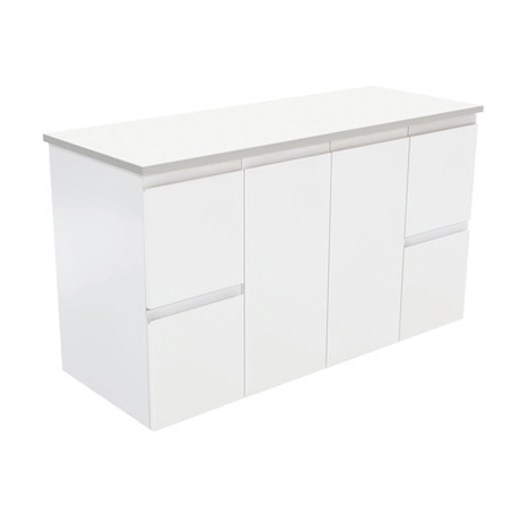 FIENZA FINGERPULL 1200MM WALL HUNG CABINET MATTE WHITE 120Z