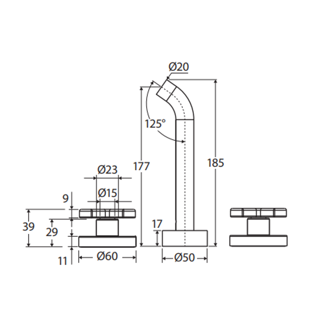 Fienza Kaya Wall Set Cross Taps 180Mm Chrome