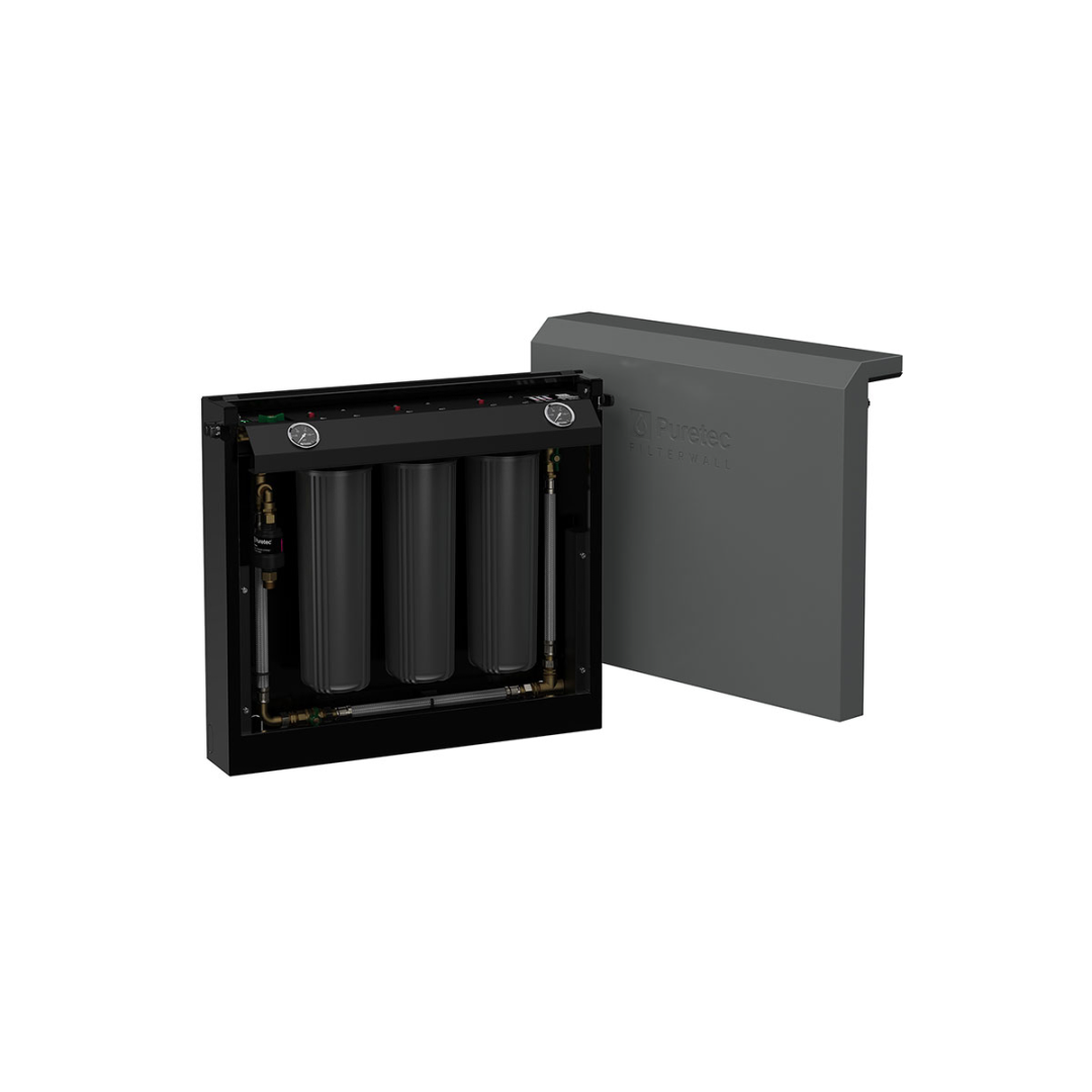 Puretec Filterwall Whole House Filtration Mineral Grey Front Cover 55L/Min Plumbed Bypass