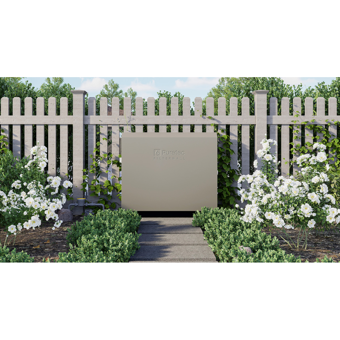 Puretec Filterwall Whole House Filtration Stone White Front Cover 55L/Min Plumbed Bypass