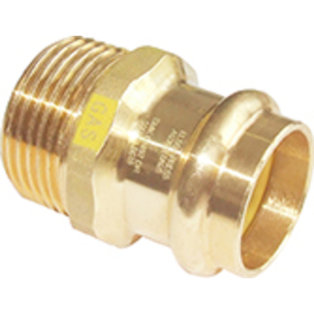 Copper Press Male Line Adaptor - Gas