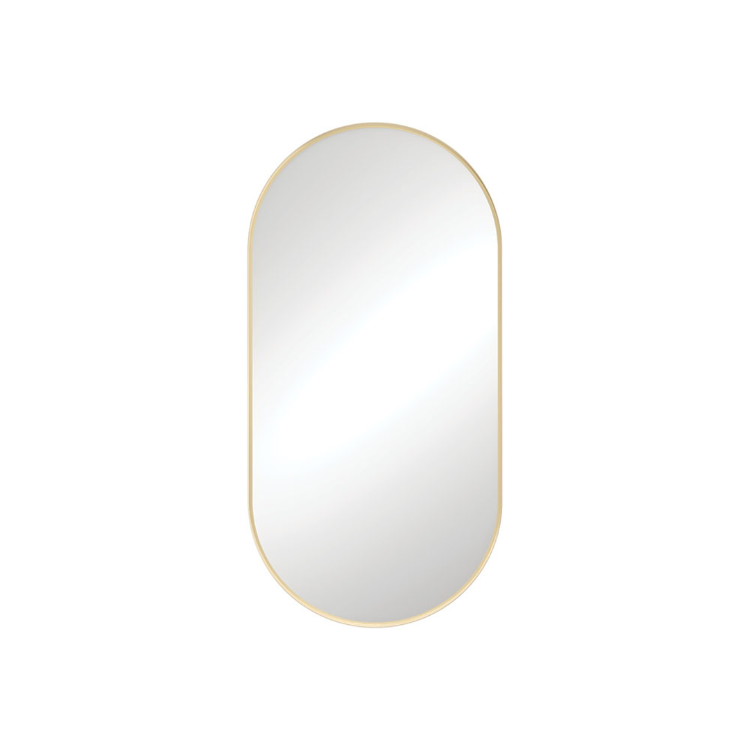 Fienza Empire Pill Shape Framed Mirror 450 X 900mm Urban Brass