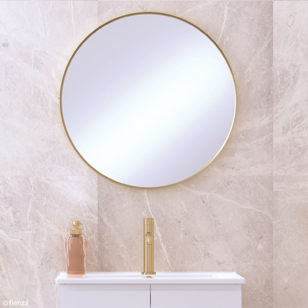 Fienza Reba Round Framed Mirror 600mm Matte Black Fmr60B