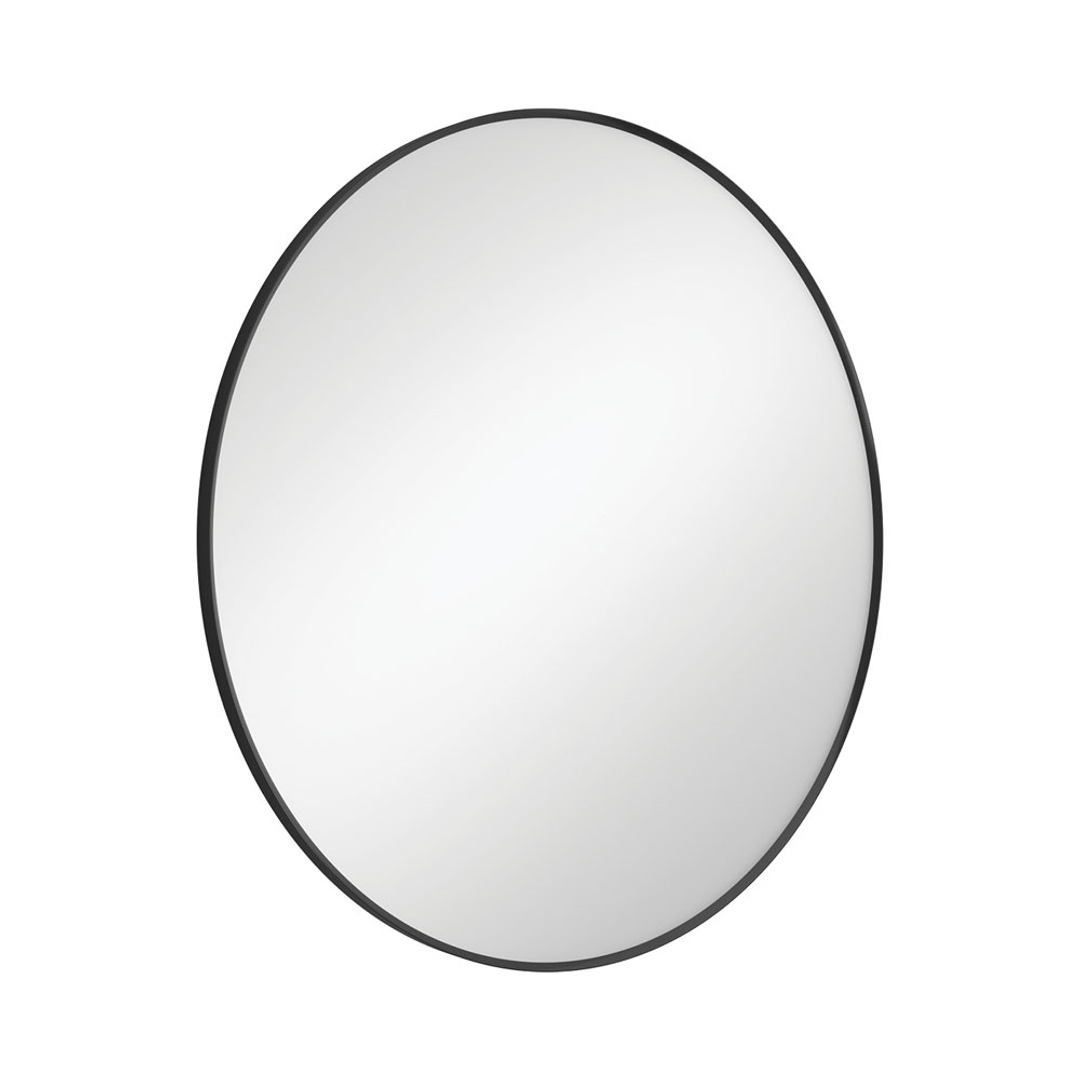 Fienza Reba Round Frmaed Mirror 800mm Matte Black Fmr80B