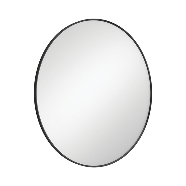 Fienza Reba Round Frmaed Mirror 800mm Matte Black Fmr80B