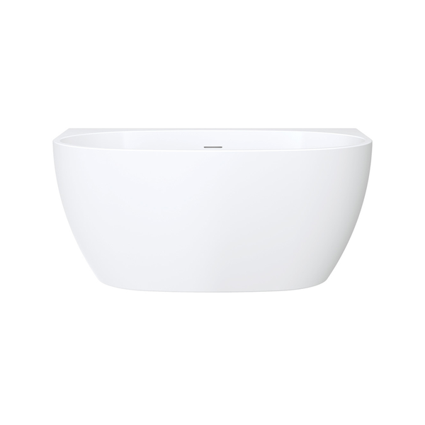 Fienza Keeto 1300Mm Back To Wall Gloss White Acrylic Bath With Overflow