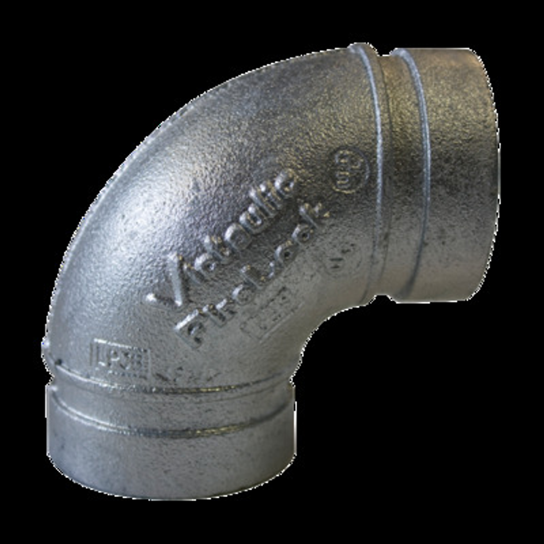 100Mm Galvanised Roll Grooved Elbow 90Deg