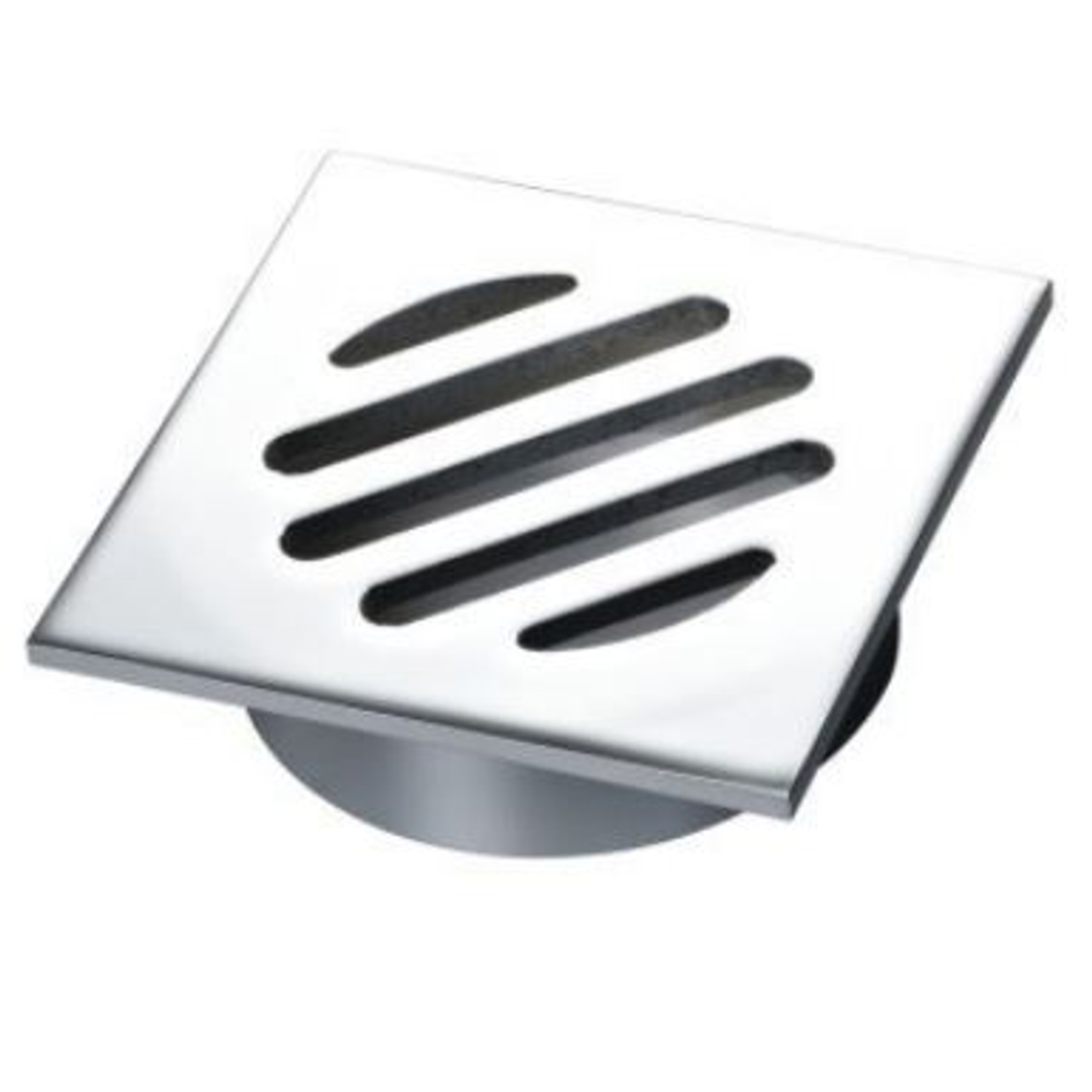 Square Drop in Trapscrew Grate 50mm Chrome