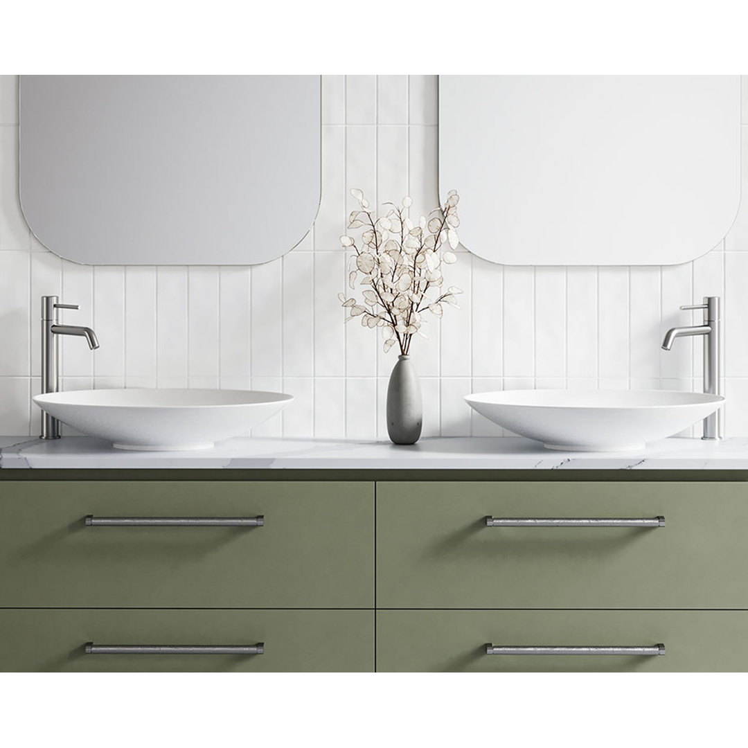 Timberline Feather Ceramic Counter Basin White Gloss