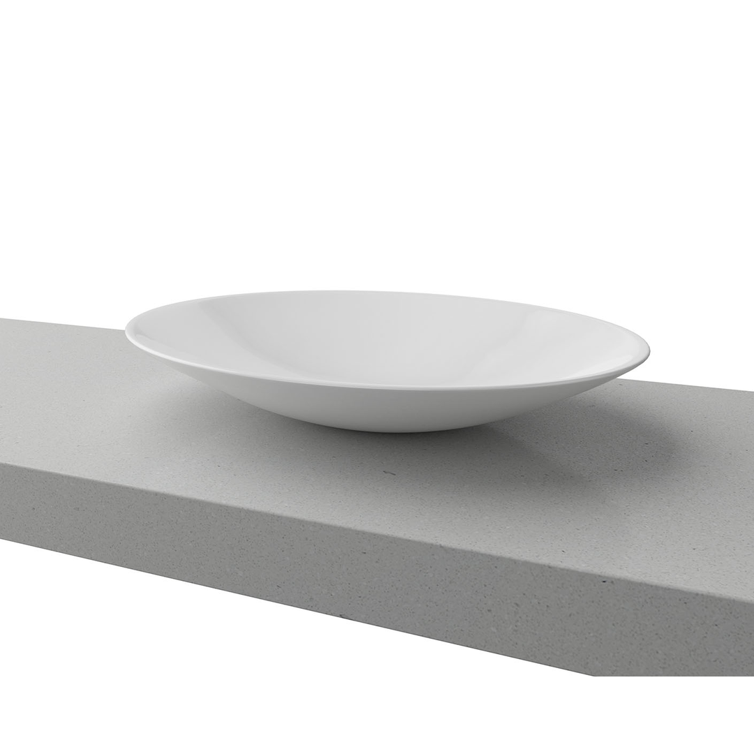 Timberline Feather Ceramic Counter Basin White Gloss