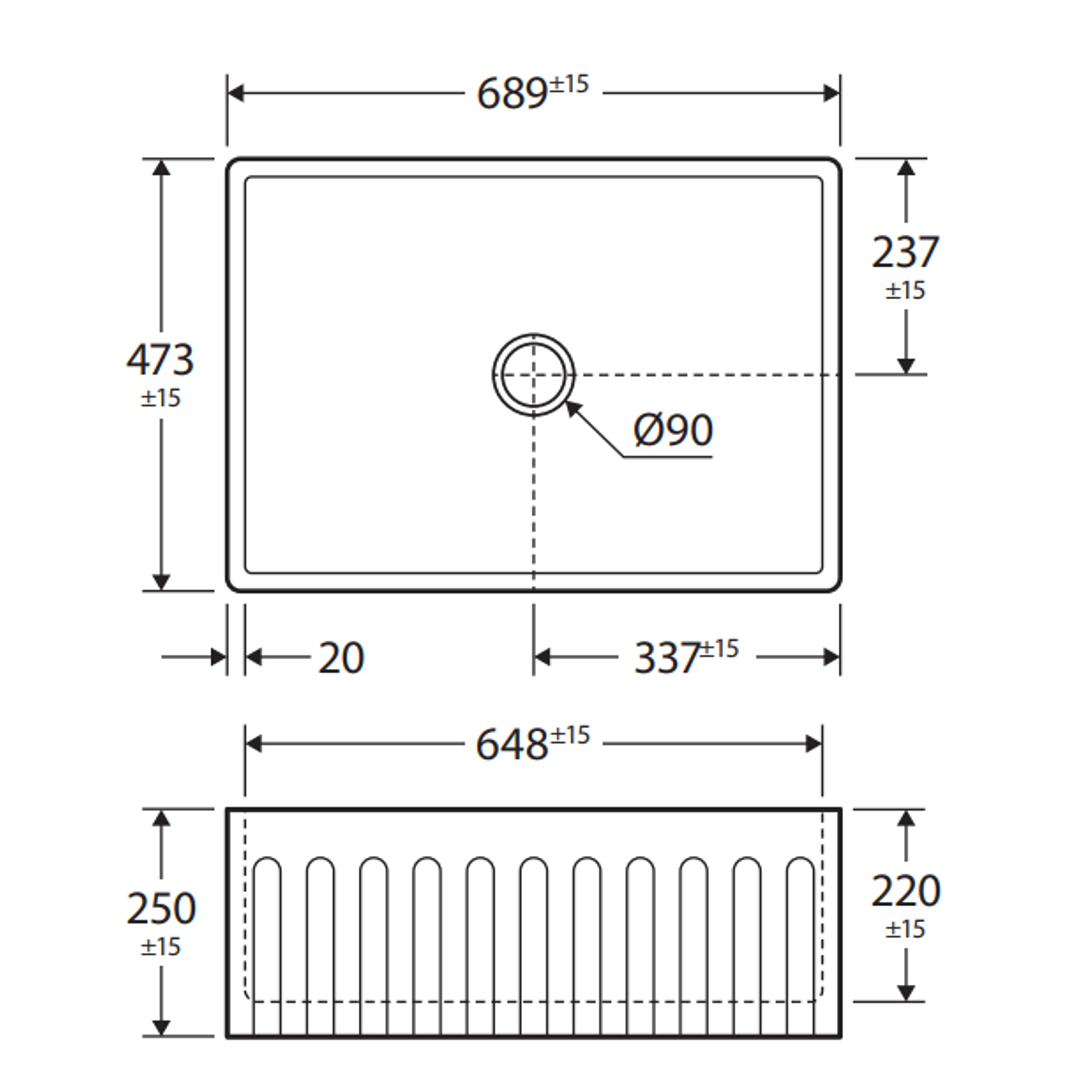 Fienza Charlton Single Butler Sink, Small