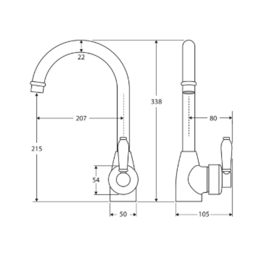 Fienza Eleanor Gooseneck Kitchen Sink Mixer - Brushed Nickel