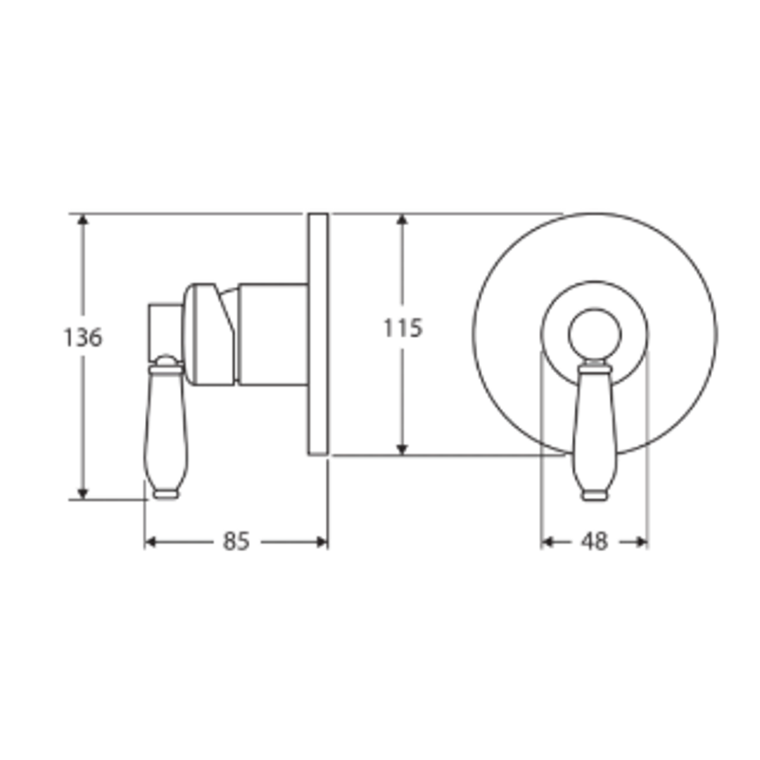 Fienza Eleanor Wall Mixer - Urban Brass/Urban Brass