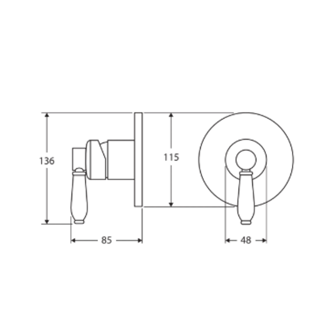 Fienza Eleanor Wall Mixer - Matt Black