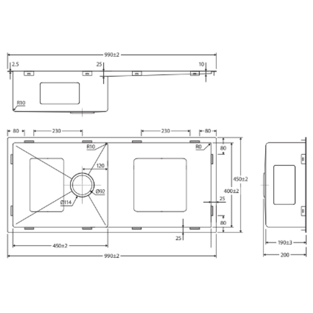 Fienza Hana Single Kitchen Sink Kit - 36L