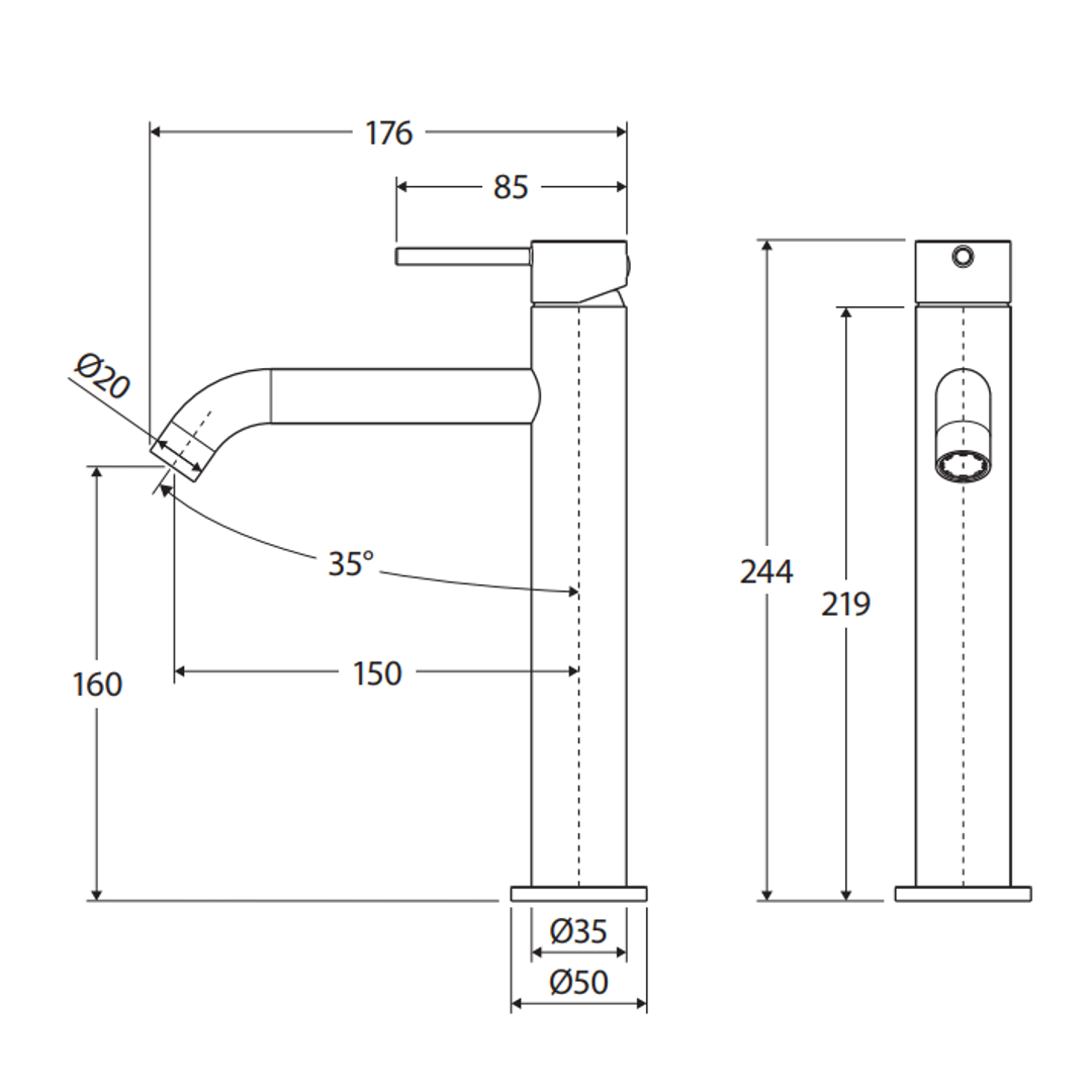 Fienza Kaya Medium Basin Mixer Gun Metal
