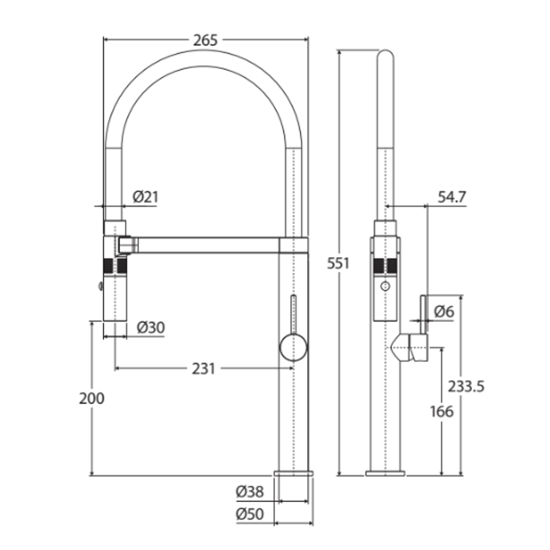Fienza Kaya Pull Down Sink Mixer Matte White