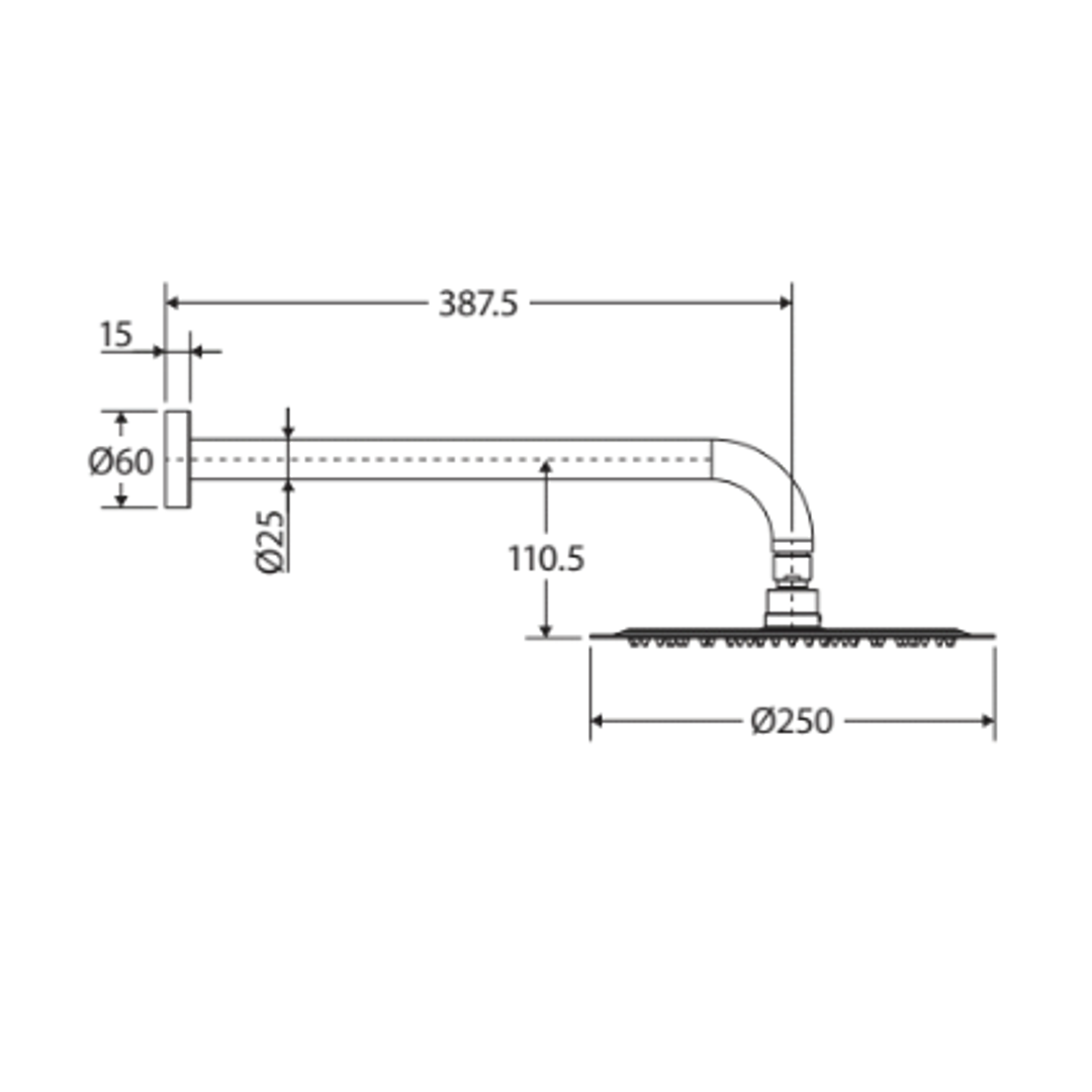 Fienza Kaya Shower Arm Set - Gun Metal