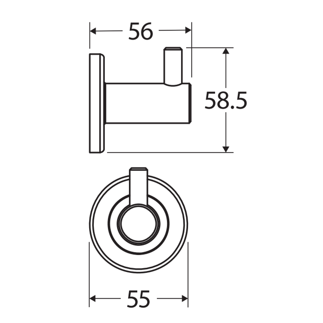 Fienza Kaya Single Robe Hook Brushed Nickel