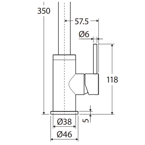 Fienza Kaya Sink Mixer Handle Only Gun Metal