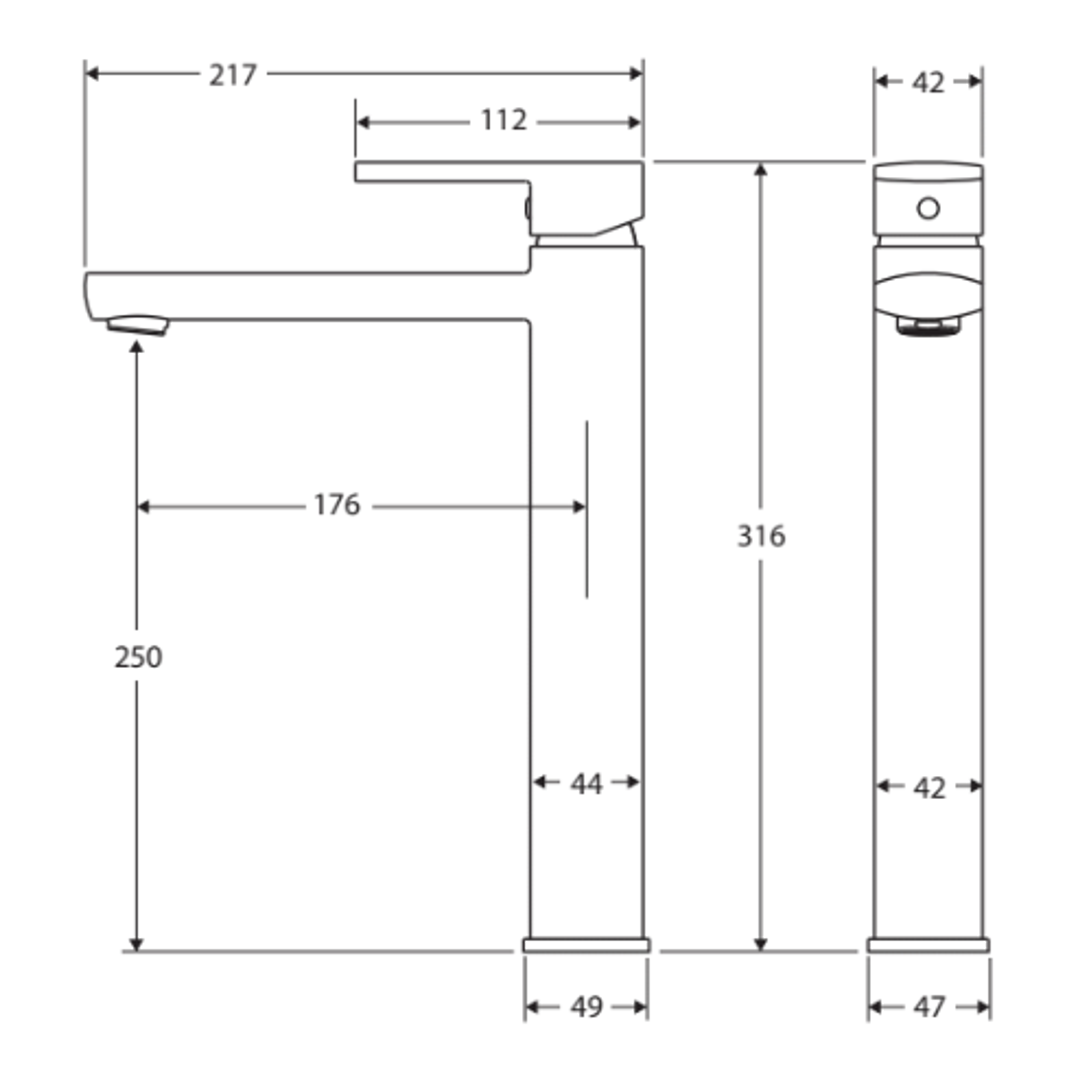 Fienza Koko Tall Basin Mixer Matte Black