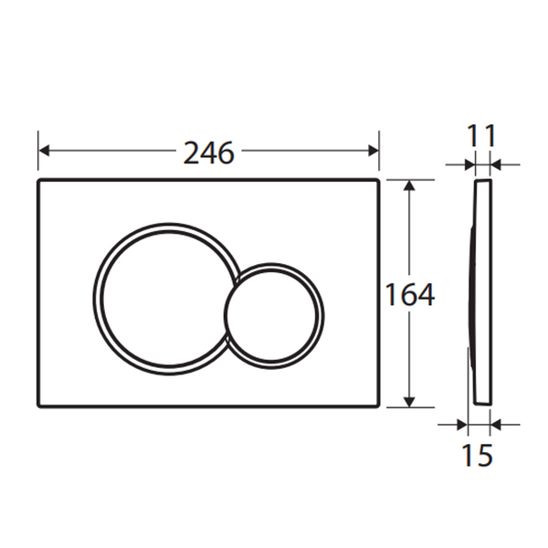Fienza Sigma Brushed Nickel Round Button Flush Plate Suits Geberit Sigma Cistern