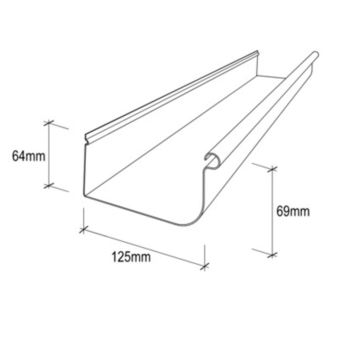 5(125) Quad Gutter C/Bond Cut Per Mt Woodland Grey (Sg)