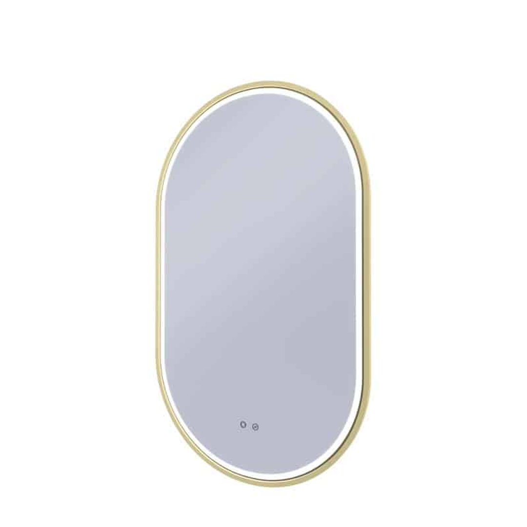 Remer Gatsby 600 Led Mirror Baltic Brass Frame With Mirage Magnifier