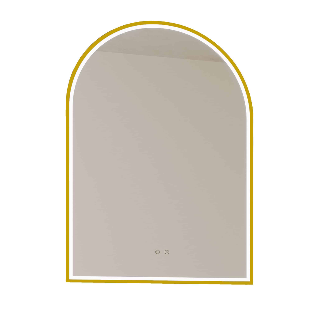 Remer Great Arch 700D Led Mirror Nordic Gold Frame With Mirage Magnifier