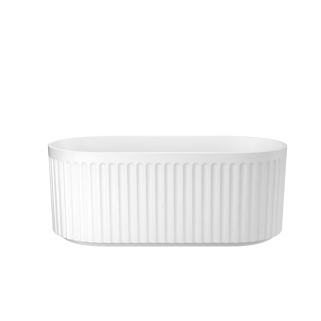 Linsol Georg 1500Mm Freestanding Bath With Overflow Gloss White