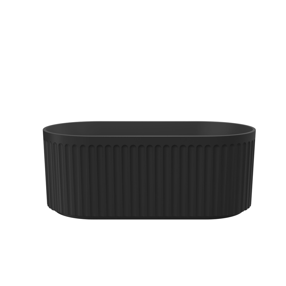 Linsol Georg 1500Mm Freestanding Bath With Overflow Matte Black
