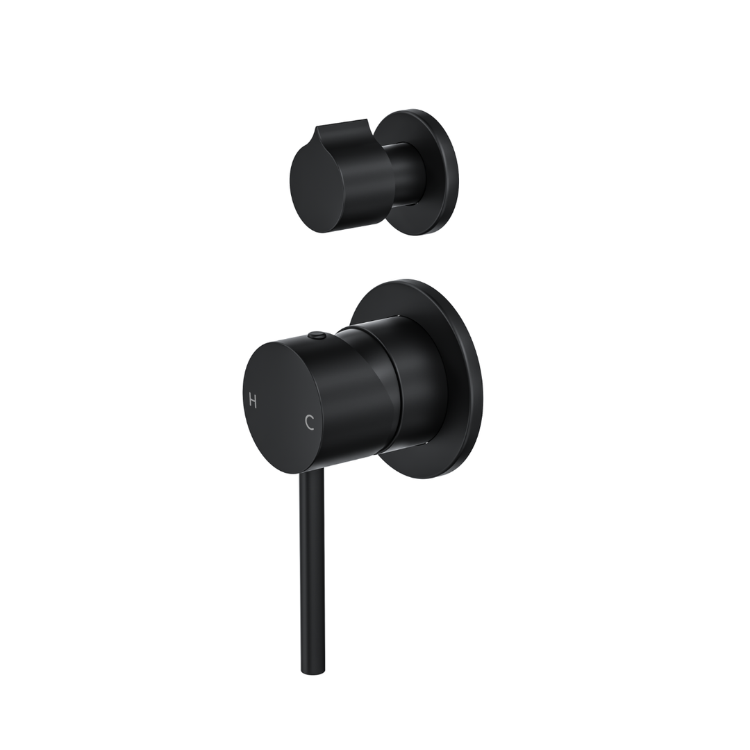 Linsol Gigi S3 2-Plate Wall Mixer With Divertor Matte Black