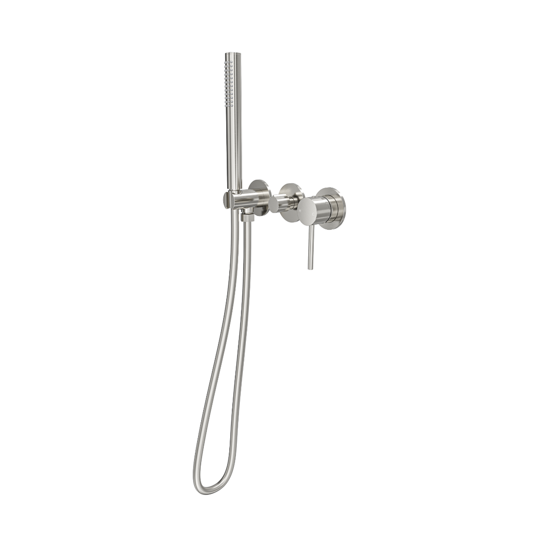 Linsol Gigi S3 3-Plate Wall Mixer With Hand Shower Trim Kit Brushed Nickel