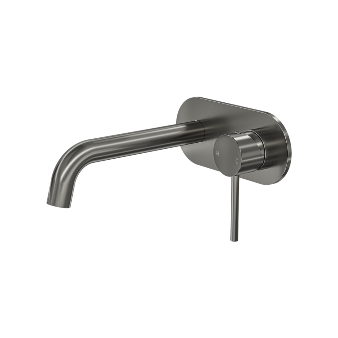 Linsol Gigi S3 1-Plate Wall Basin Or Bath Mixer Trim Kit Gunmetal