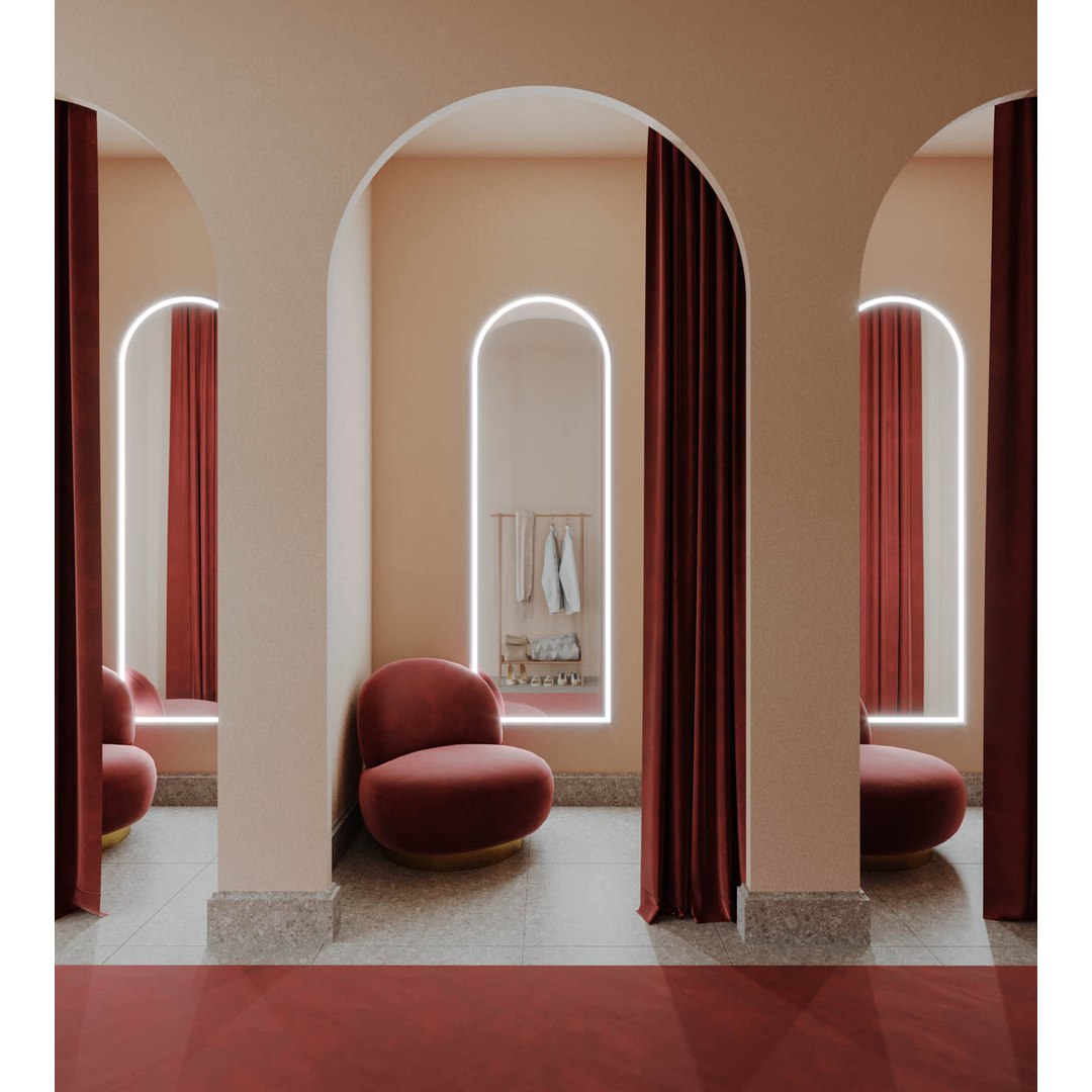 Remer Great Great Arch Led Mirror 600 Milano White Frame With Mirage Magnifier