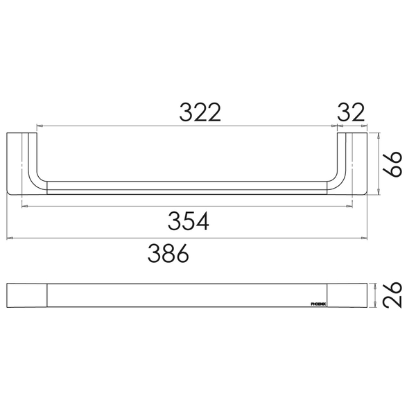 Phoenix Gloss Hand Towel Rail Brushed Bronze