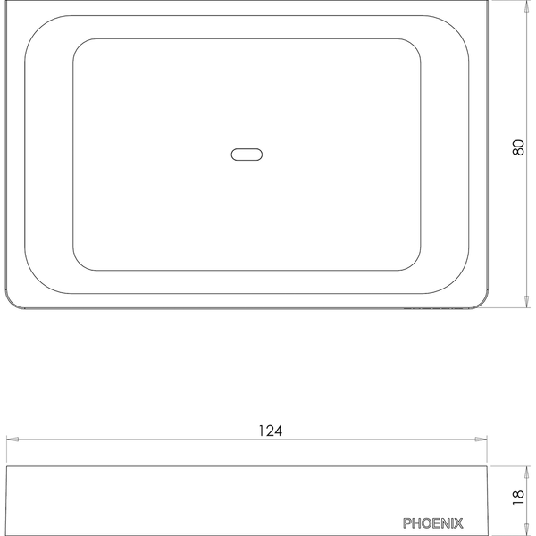 Phoenix Gloss Soap Dish Brushed Carbon