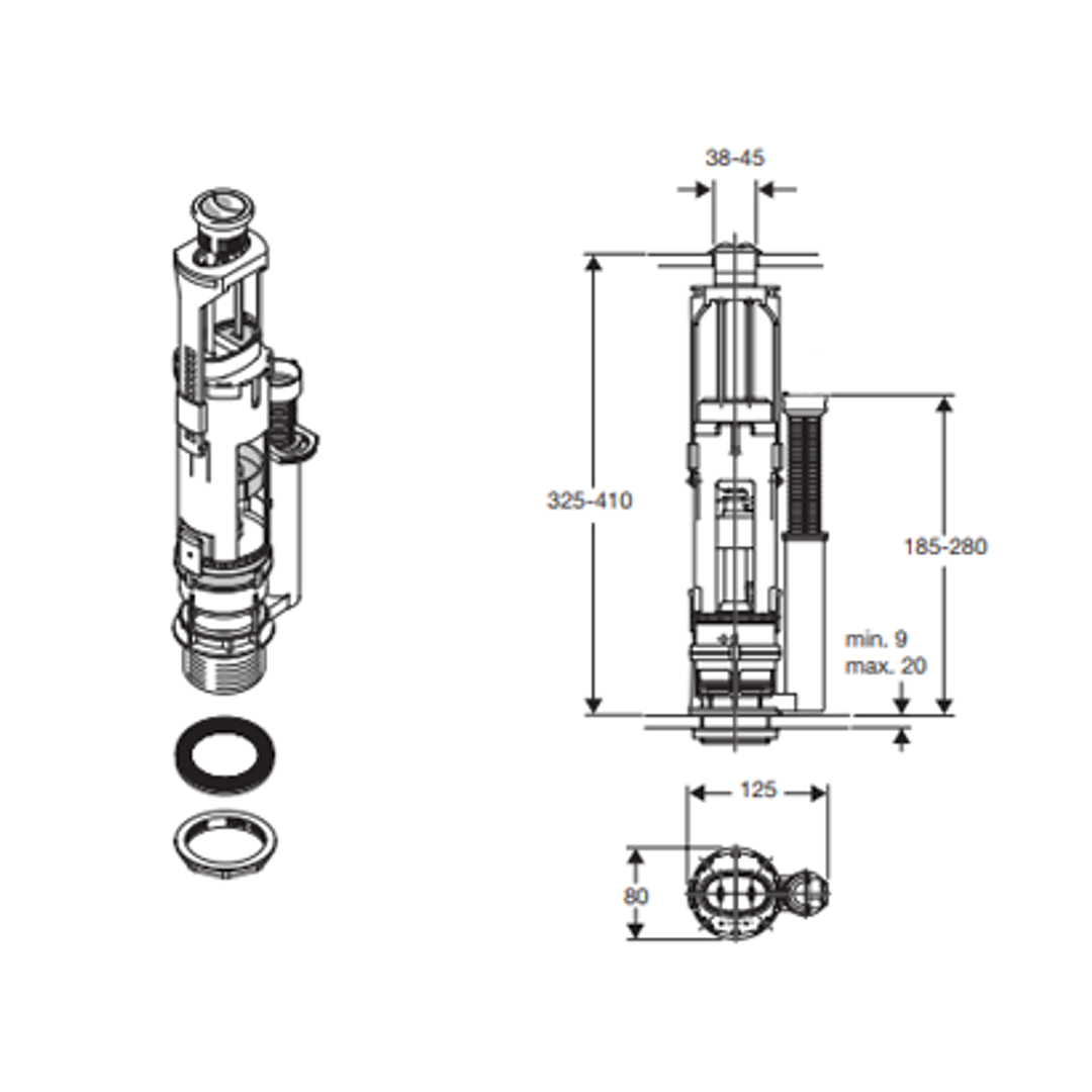 Geberit Outlet Valve Complete