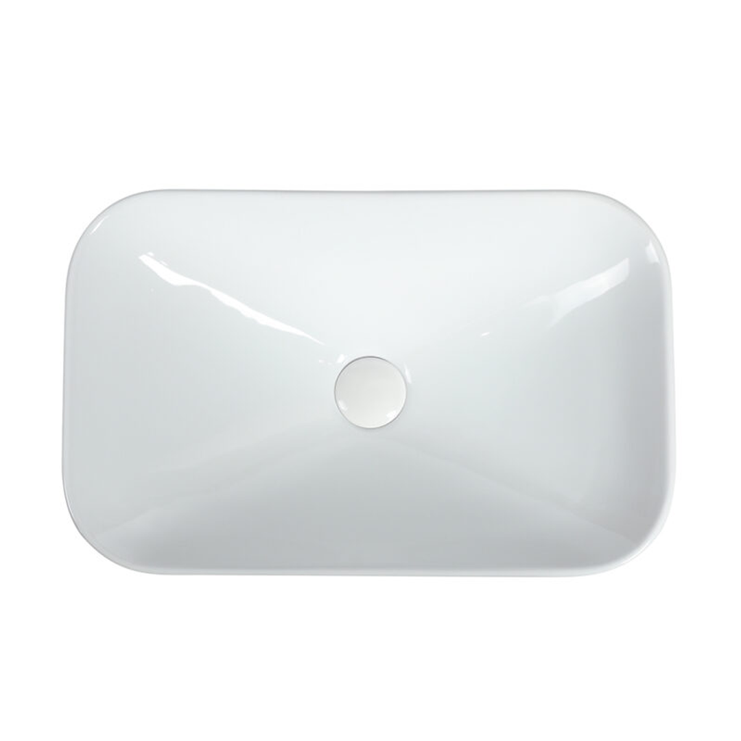 Zumi Goccia Basin 515X340X155Mm Gloss White With 40Mm Gloss White Pop Up Waste & Adaptor