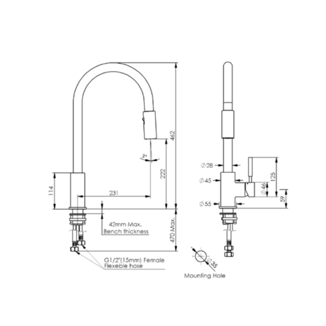 Alfresco Pull-Down Sink Mixer