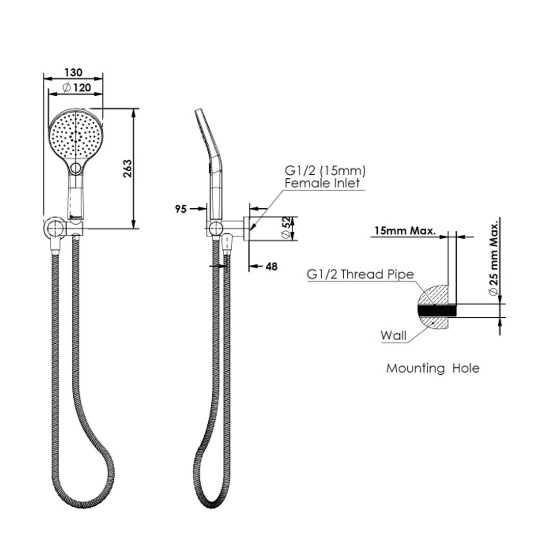 Greens Ashmore Bubblejet Handshower On Wob Pvd Gun Metal